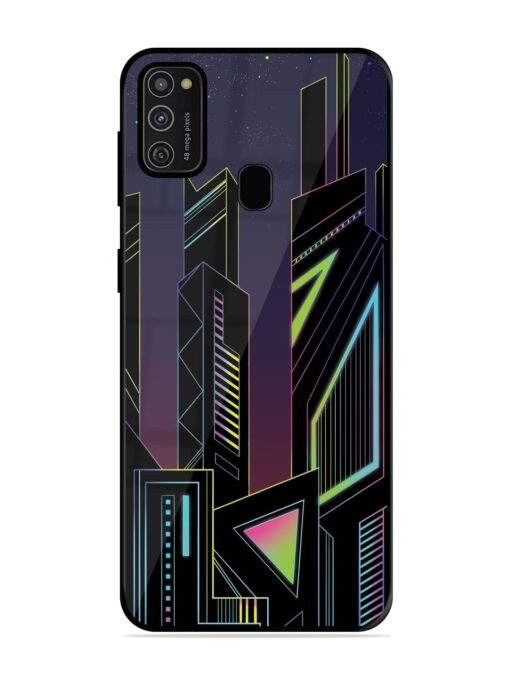 Neon Dreamscape Glossy Metal Phone Cover for Samsung Galaxy M21 (2021)