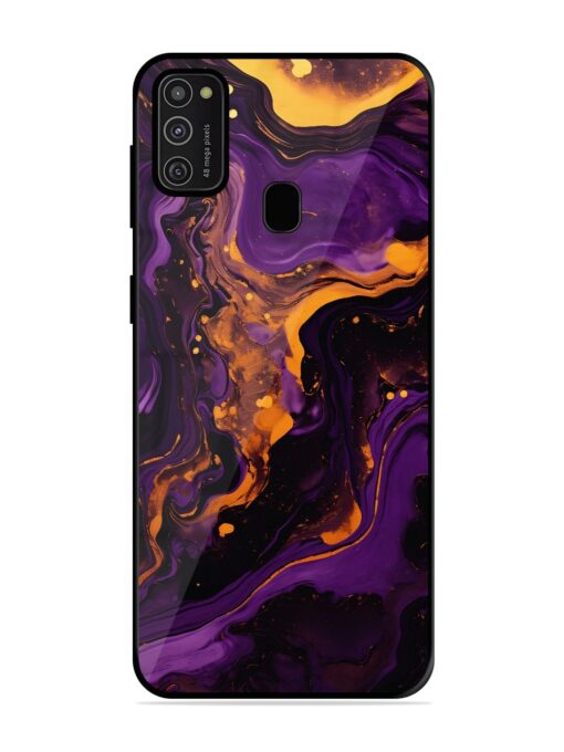 Painting Of A Purple Glossy Metal Phone Cover for Samsung Galaxy M21 (2021)