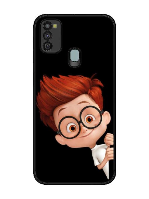 Smart Boy Cartoon Glossy Metal Phone Cover for Samsung Galaxy M21 (4G)