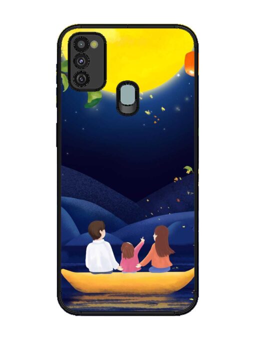 Happy Family And Beautiful View Glossy Metal Phone Cover for Samsung Galaxy M21 (4G)