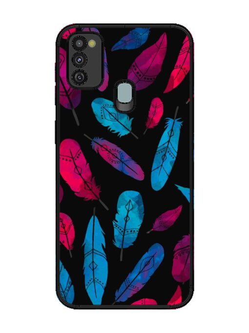 Feather Art Glossy Metal Phone Cover for Samsung Galaxy M21 (4G)