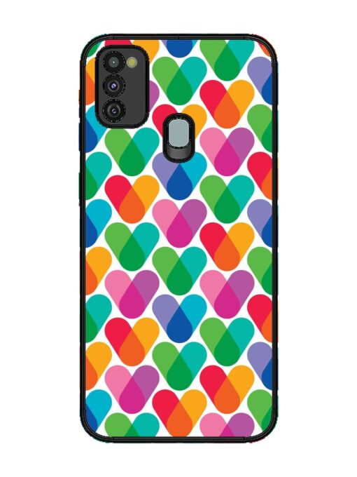 Overlapping Colors Colorful Glossy Metal TPU Phone Cover for Samsung Galaxy M21 (4G)