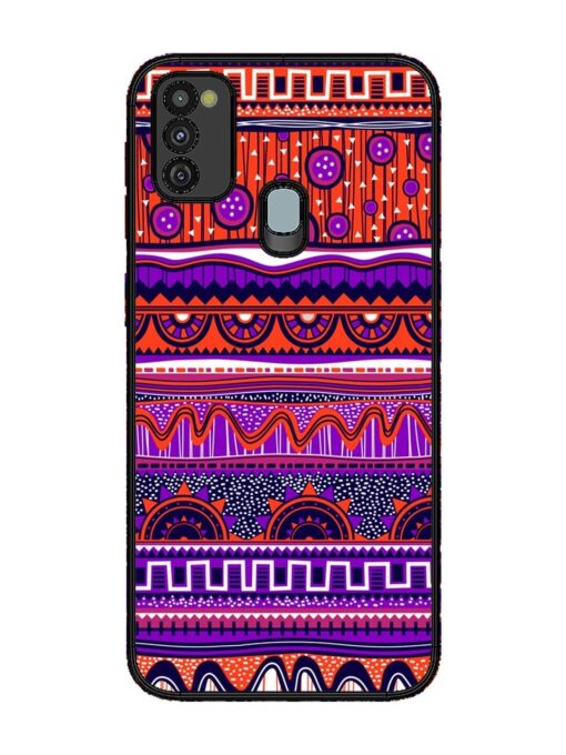 Ethnic Seamless Pattern Glossy Metal TPU Phone Cover for Samsung Galaxy M21 (4G)