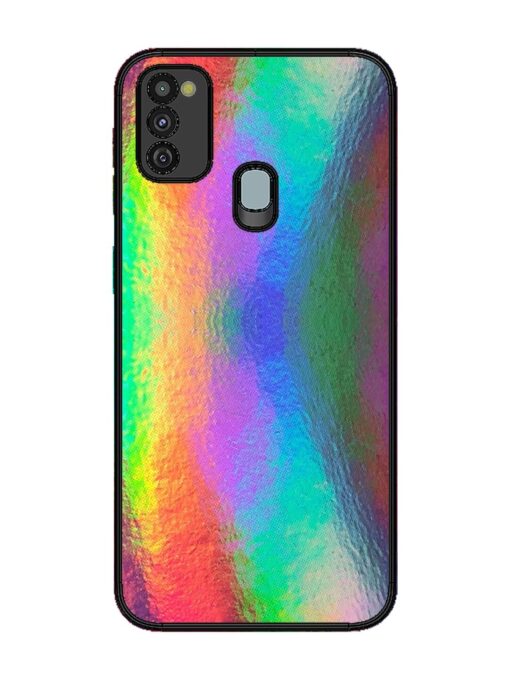 Colorful Holographic Background Glossy Metal TPU Phone Cover for Samsung Galaxy M21 (4G)