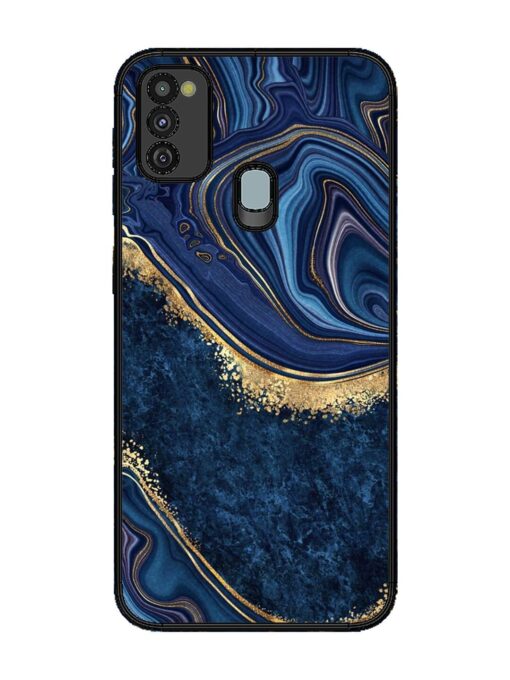 Abstract Background Blue Glossy Metal TPU Phone Cover for Samsung Galaxy M21 (4G) Zapvi