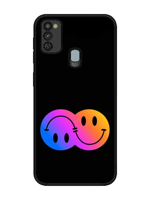 Gradient Smile Art Glossy Metal TPU Phone Cover for Samsung Galaxy M21 (4G)