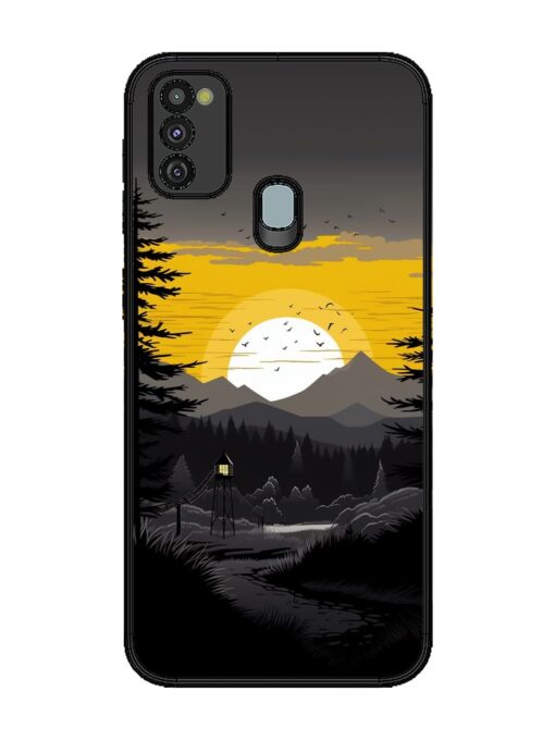 Sunset Vector Glossy Metal Phone Cover for Samsung Galaxy M21 (4G)