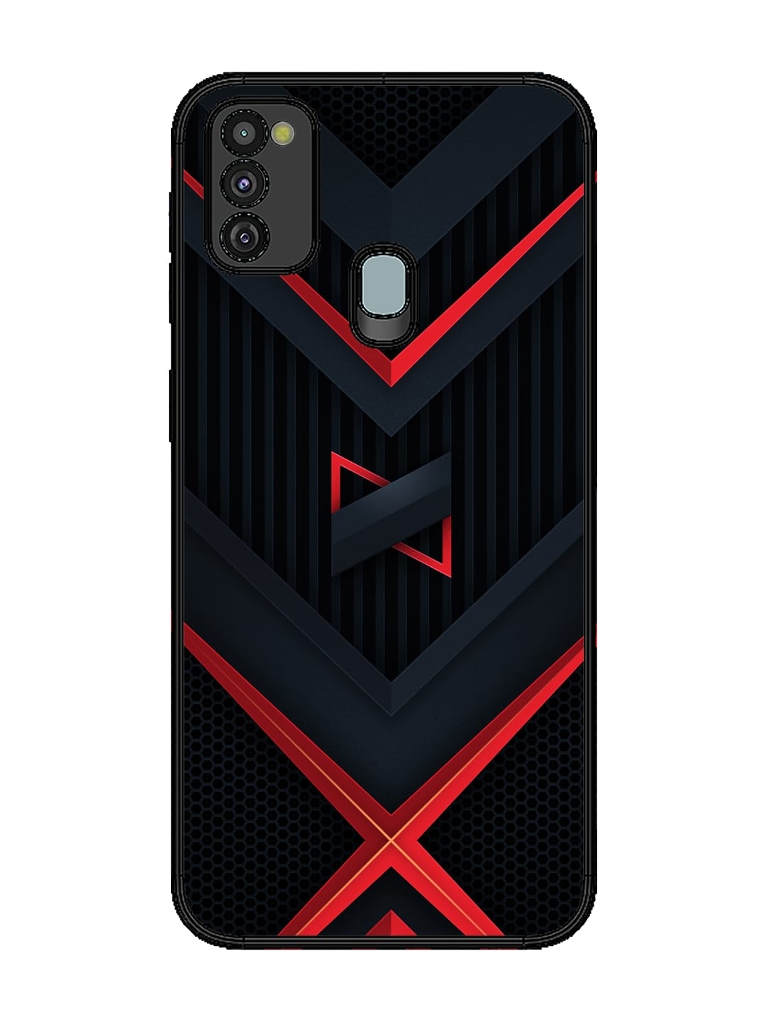 Buy Red Gray Abstract Glossy Metal Phone Cover for Samsung Galaxy - Main Image