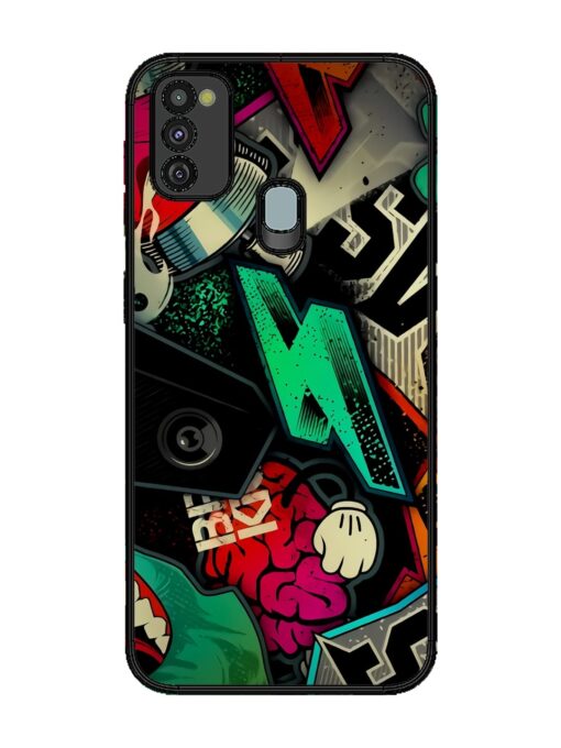 Graffiti Art Glossy Metal Phone Cover for Samsung Galaxy M21 (4G)