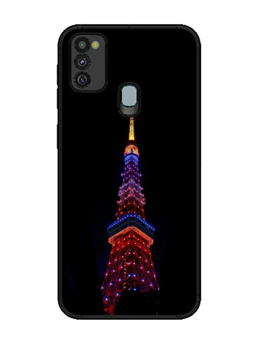 Eiffel Tower Night View Glossy Metal Phone Cover for Samsung Galaxy M21 (4G)