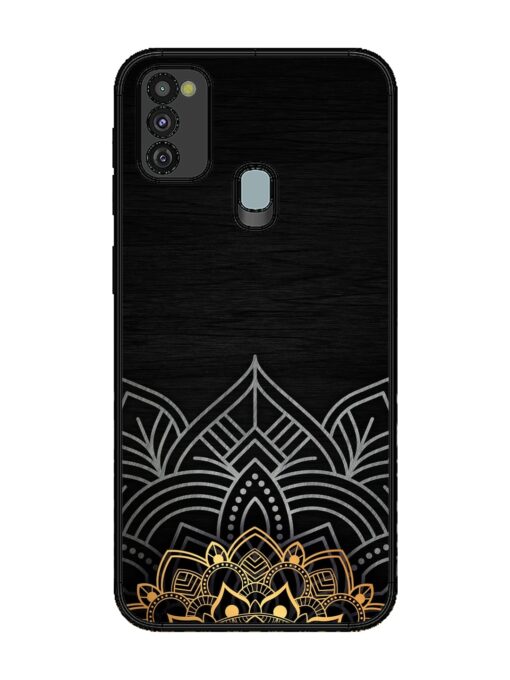 Decorative Golden Pattern Glossy Metal Phone Cover for Samsung Galaxy M21 (4G)