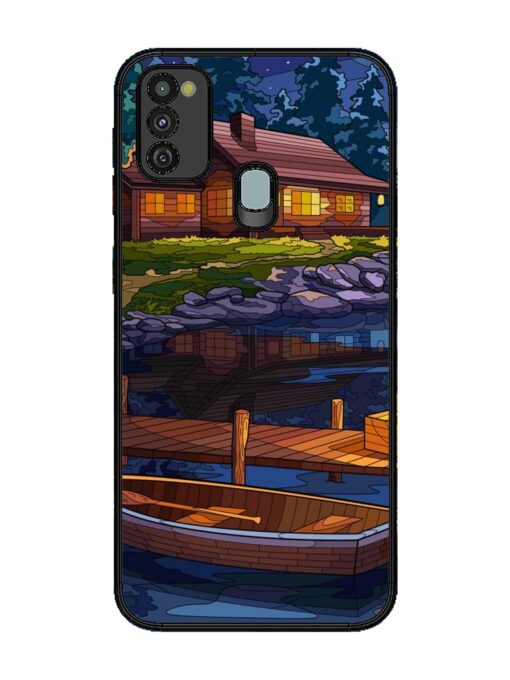 Village Night Scene Glossy Metal Phone Cover for Samsung Galaxy M21 (4G) Zapvi