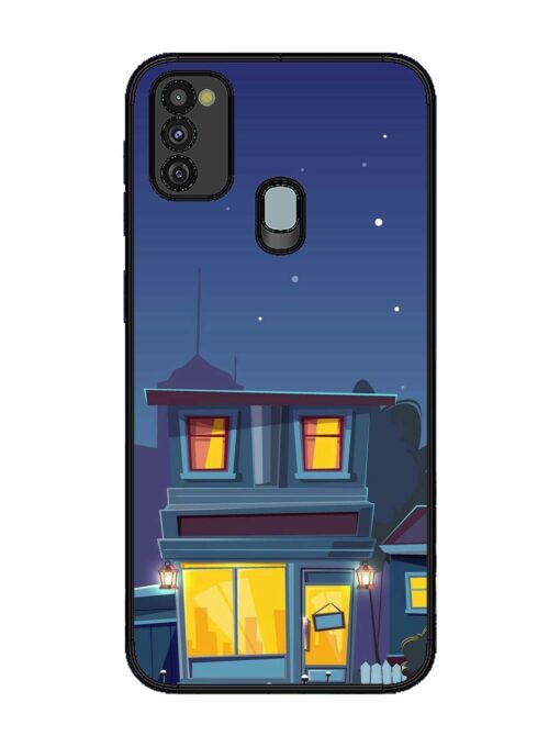 Vector Night House Glossy Metal Phone Cover for Samsung Galaxy M21 (4G) Zapvi