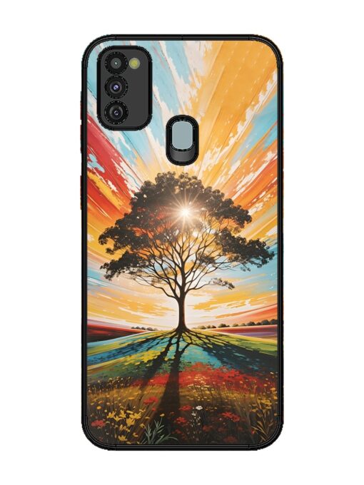 Abstract Tree Colorful Art Glossy Metal Phone Cover for Samsung Galaxy M21 (4G)