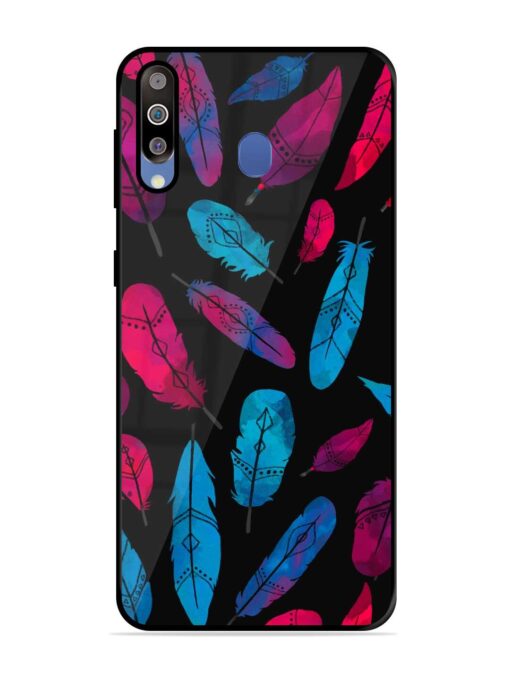 Feather Art Glossy Metal Phone Cover for Samsung Galaxy M30