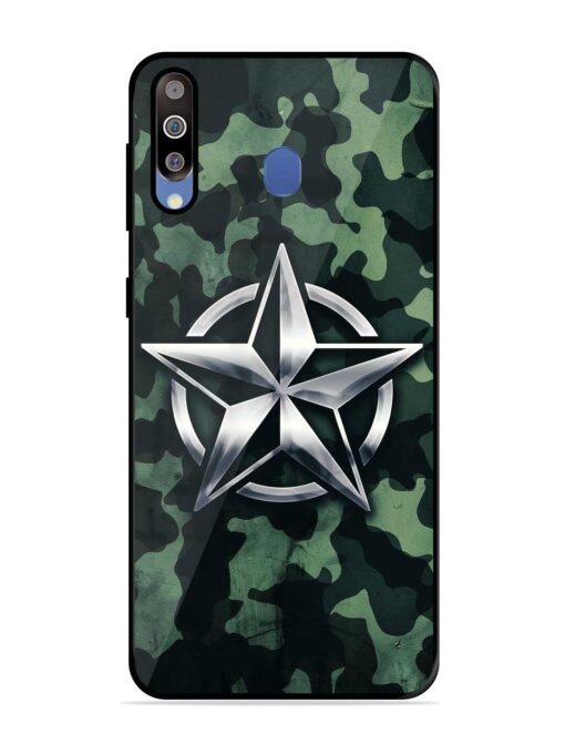 Indian Army Star Design Glossy Metal Phone Cover for Samsung Galaxy M30