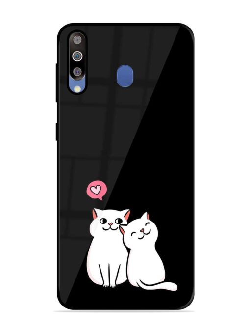 Cat Love Glossy Metal Phone Cover for Samsung Galaxy M30 Zapvi