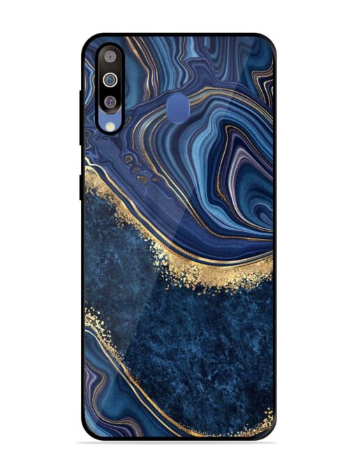 Abstract Background Blue Glossy Metal TPU Phone Cover for Samsung Galaxy M30 Zapvi