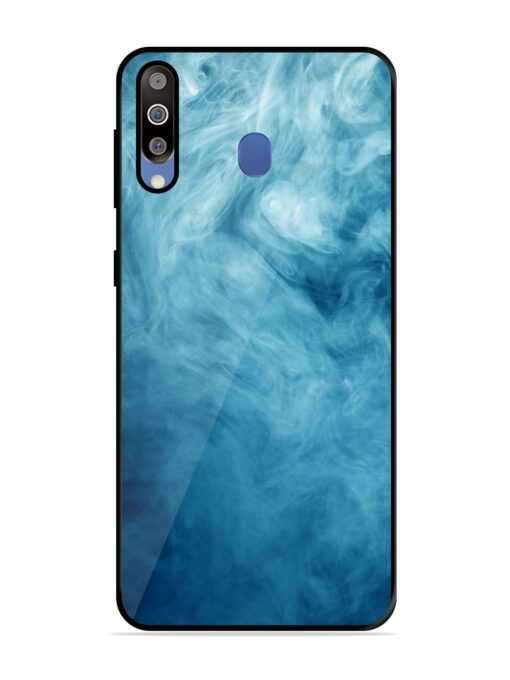 Blue Smoke Art Glossy Metal Phone Cover for Samsung Galaxy M30 Zapvi