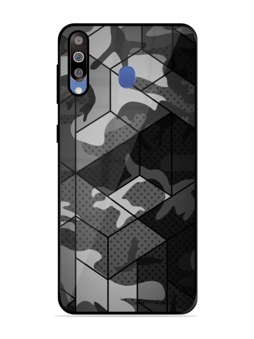 Hexagonal Pattern Glossy Metal Phone Cover for Samsung Galaxy M30