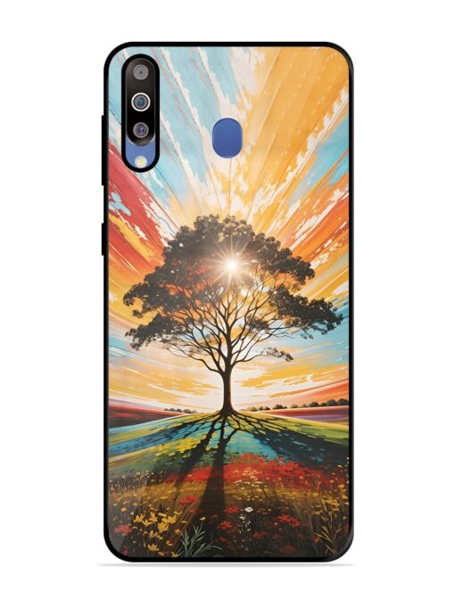 Abstract Tree Colorful Art Glossy Metal Phone Cover for Samsung Galaxy M30