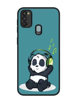 Music Panda Glossy Metal Phone Cover for Samsung Galaxy M30S