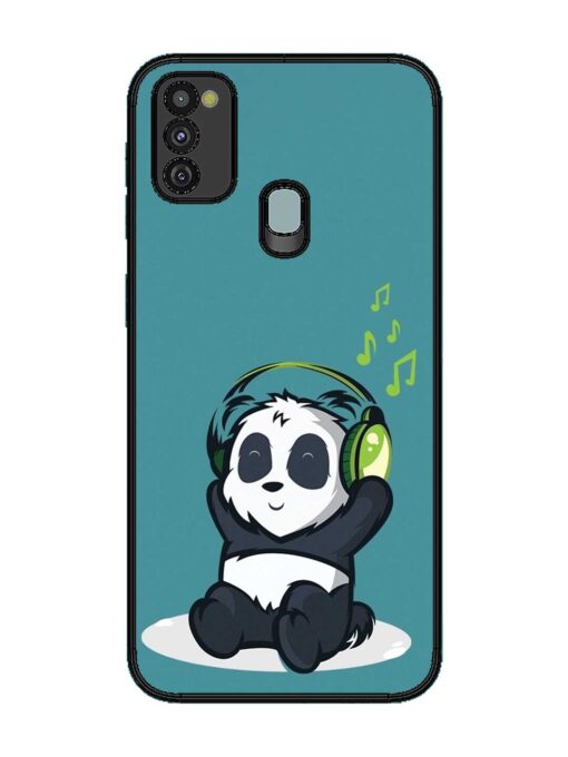 Music Panda Glossy Metal Phone Cover for Samsung Galaxy M30S