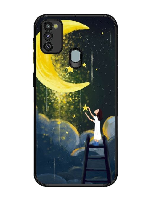 Moonlight Healing Night Illustration Glossy Metal TPU Phone Cover for Samsung Galaxy M30S Zapvi