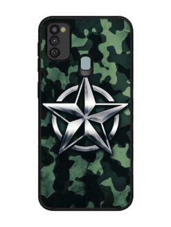 Indian Army Star Design Glossy Metal Phone Cover for Samsung Galaxy M30S
