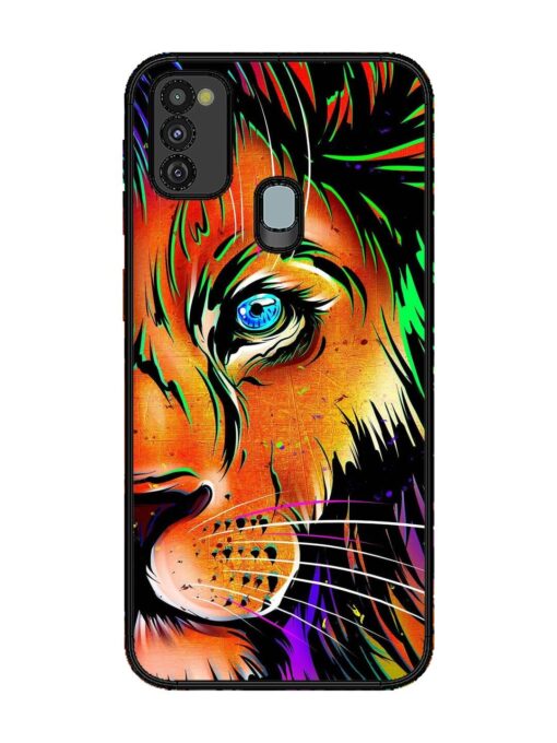 Colorful Lion Design Glossy Metal TPU Phone Cover for Samsung Galaxy M30S