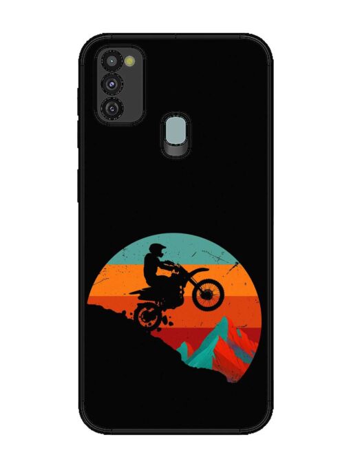 Mountain Bike Glossy Metal Phone Cover for Samsung Galaxy M30S