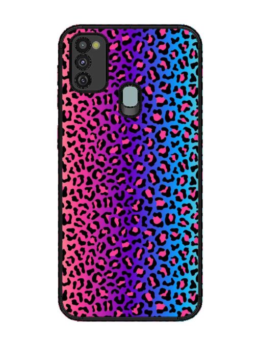 Colorful Leopard Seamless Glossy Metal Phone Cover for Samsung Galaxy M30S Zapvi