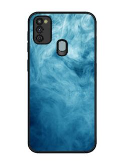 Blue Smoke Art Glossy Metal Phone Cover for Samsung Galaxy M30S