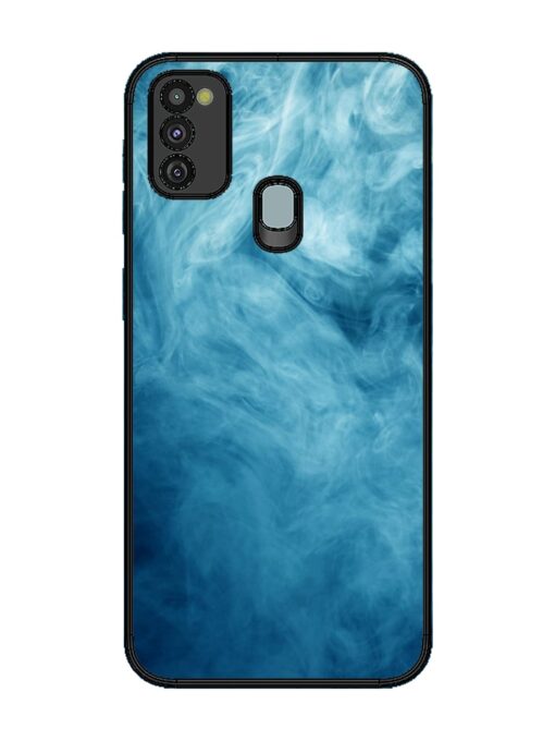 Blue Smoke Art Glossy Metal Phone Cover for Samsung Galaxy M30S Zapvi