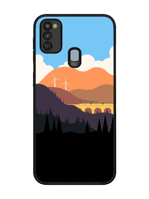 Minimal Mountain Vector Glossy Metal Phone Cover for Samsung Galaxy M30S Zapvi