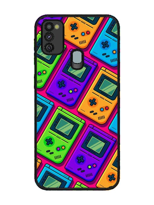 Game Seamless Pattern Glossy Metal Phone Cover for Samsung Galaxy M30S