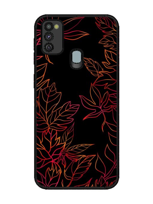 Red Floral Pattern Glossy Metal Phone Cover for Samsung Galaxy M30S Zapvi