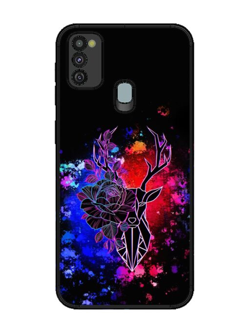 Floral Deer Art Glossy Metal Phone Cover for Samsung Galaxy M30S Zapvi