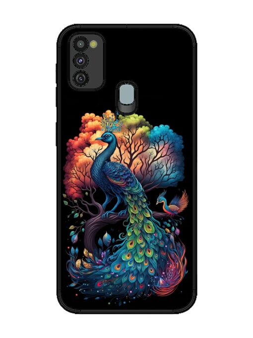 Peacock Tree Art Glossy Metal Phone Cover for Samsung Galaxy M30S