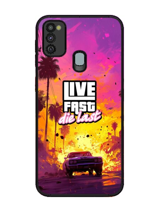 Live Fast Glossy Metal Phone Cover for Samsung Galaxy M30S Zapvi