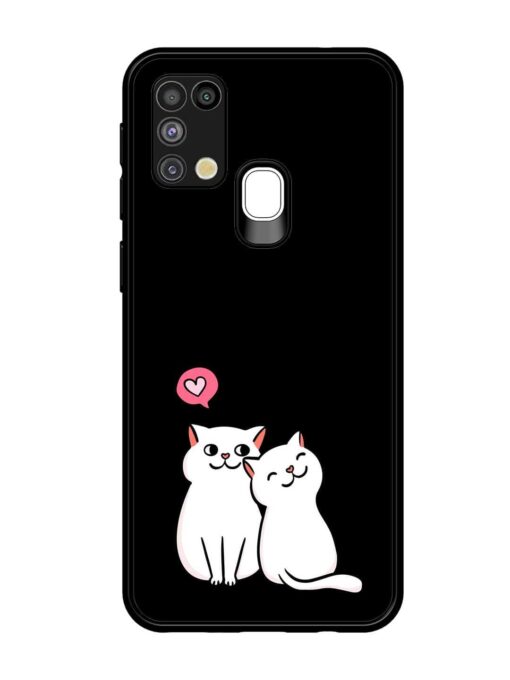 Cat Love Glossy Metal Phone Cover for Samsung Galaxy M31 Zapvi