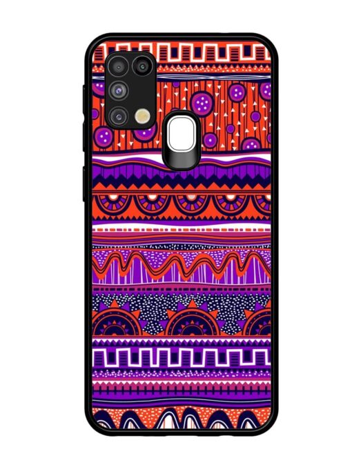 Ethnic Seamless Pattern Glossy Metal TPU Phone Cover for Samsung Galaxy M31 Zapvi