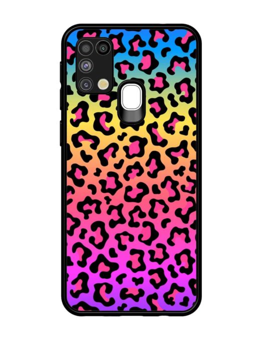 Neon Rainbow Colored Glossy Metal Phone Cover for Samsung Galaxy M31 Zapvi