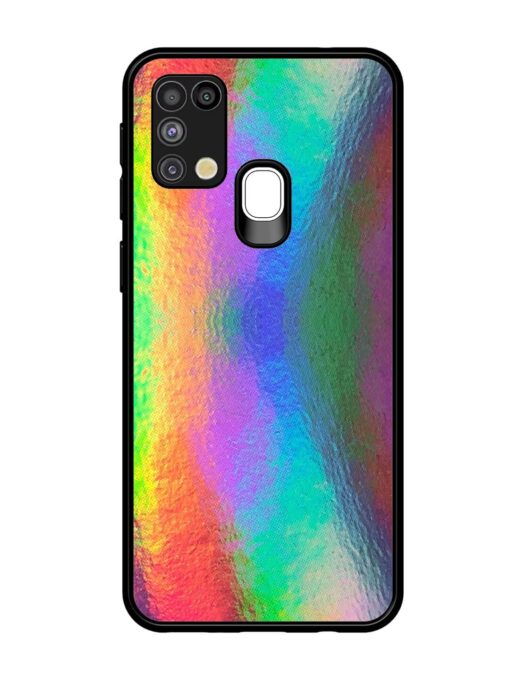 Colorful Holographic Background Glossy Metal TPU Phone Cover for Samsung Galaxy M31 Zapvi