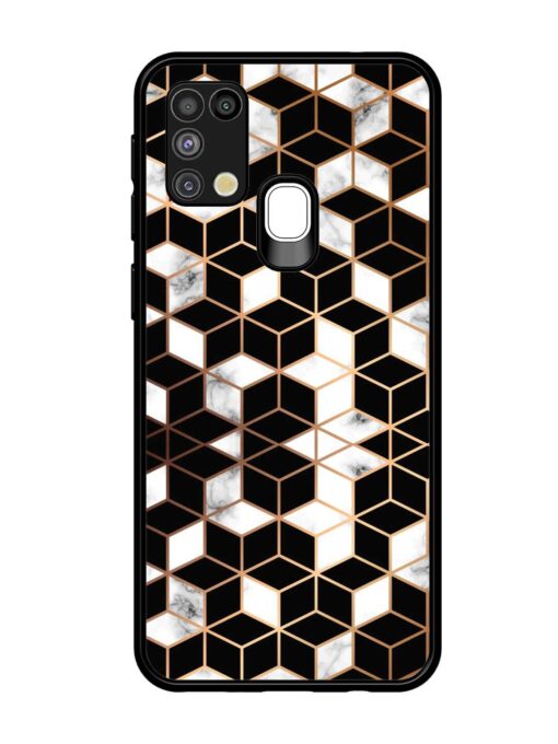 Vector Marble Texture Glossy Metal Phone Cover for Samsung Galaxy M31 Zapvi