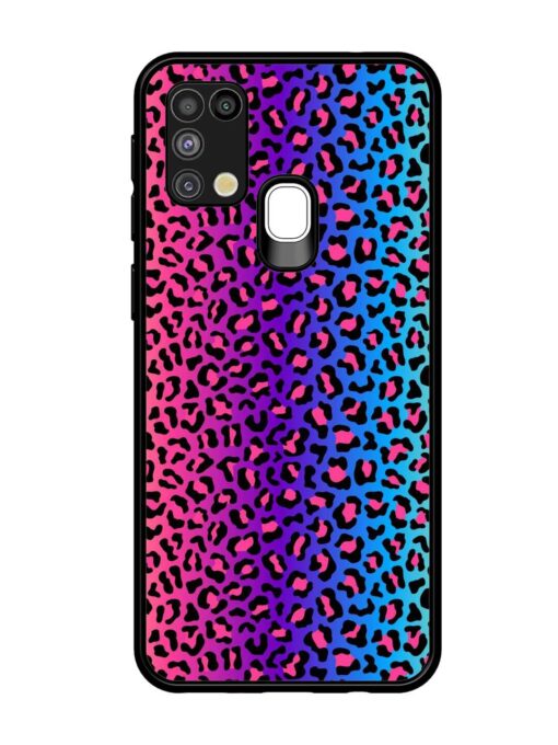 Colorful Leopard Seamless Glossy Metal Phone Cover for Samsung Galaxy M31 Zapvi