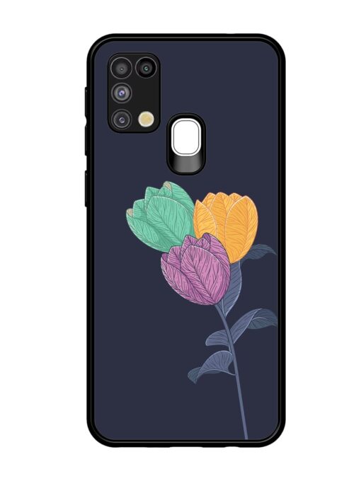 Flower Vector Glossy Metal Phone Cover for Samsung Galaxy M31 Zapvi