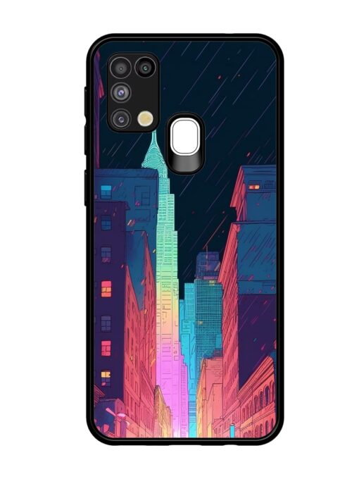 Minimal City Art Glossy Metal Phone Cover for Samsung Galaxy M31 Zapvi