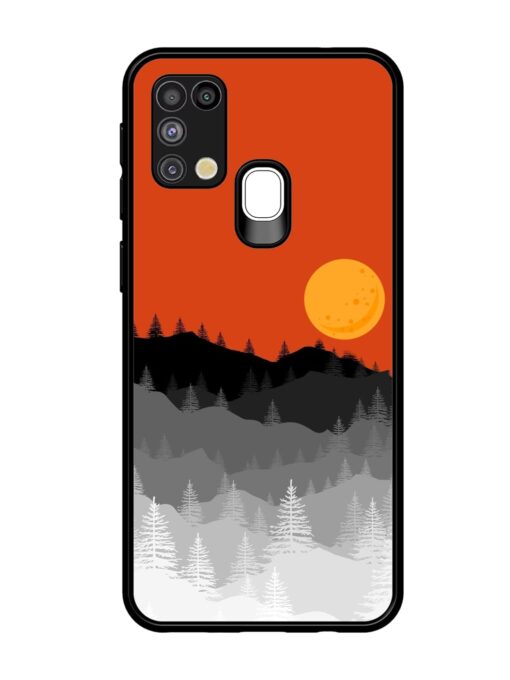 Mountain Lofi Sun Glossy Metal Phone Cover for Samsung Galaxy M31