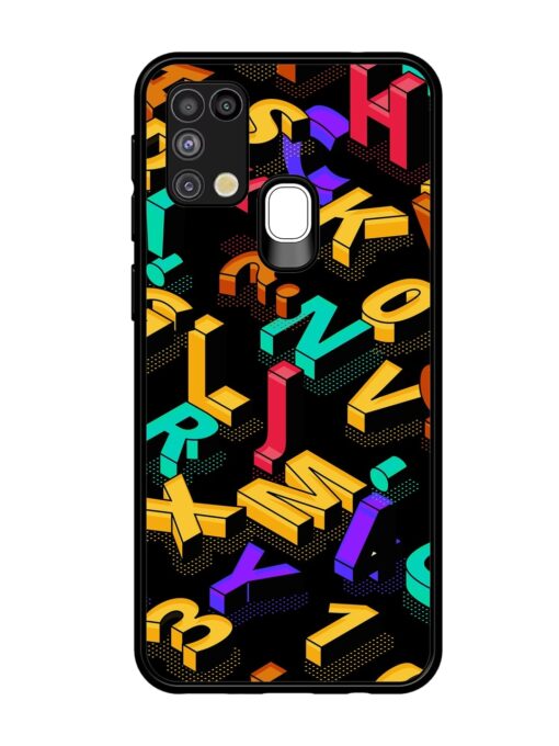 Seamless Pattern With Letters Glossy Metal Phone Cover for Samsung Galaxy M31 Zapvi